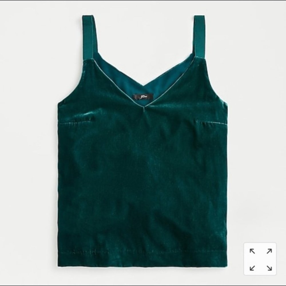 J. Crew | NWT Green Velvet V-Neck Tank Top